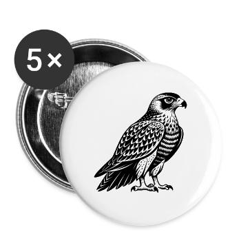 Rotschwanzbussard - Buttons groß 56 mm (5er Pack) - Weiß - Vorne