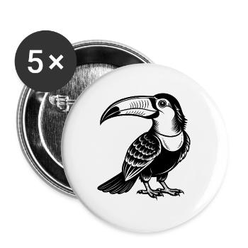 Tukan - Buttons groß 56 mm (5er Pack) - Weiß - Vorne