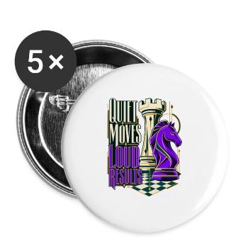 Leise Züge Laute Ergebnisse: Schach - Buttons groß 56 mm (5er Pack) - Weiß - Vorne