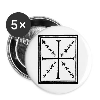 Historisches Fecht diagramm Joachim Meyer 1570 - Buttons groß 56 mm (5er Pack) - Weiß - Vorne