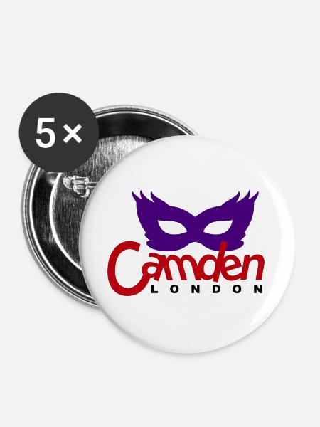 Maskerade Urban Camden - Buttons groß 56 mm (5er Pack) - Weiß