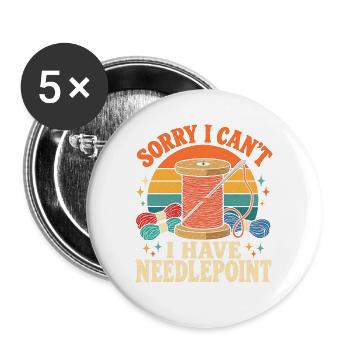 Tut mir leid, ich kann nicht, ich habe eine Nadelspule - Buttons groß 56 mm (5er Pack) - Weiß - Vorne
