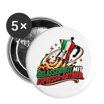 Gelassenheit mit Espresso-Antrieb - Buttons groß 56 mm (5er Pack) - Weiß - Vorne