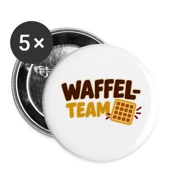 Waffel-Team Schule & Verein - Buttons groß 56 mm (5er Pack) - Weiß - Vorne