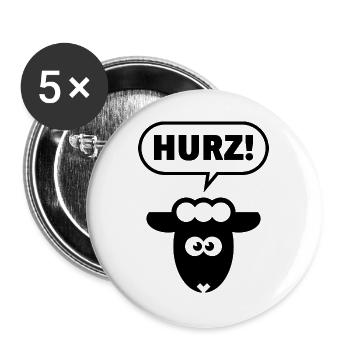 Hurz! (Lamm / Black / Lustig / Total Normal / POS) - Buttons groß 56 mm (5er Pack) - Weiß - Vorne