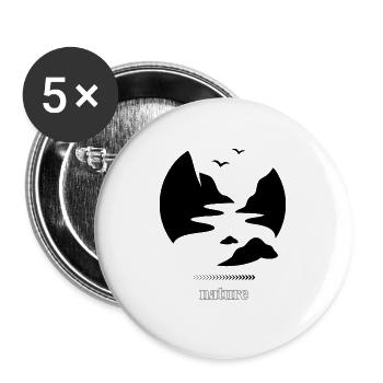 Natur Silhouetten im Mondlicht - Buttons groß 56 mm (5er Pack) - Weiß - Vorne