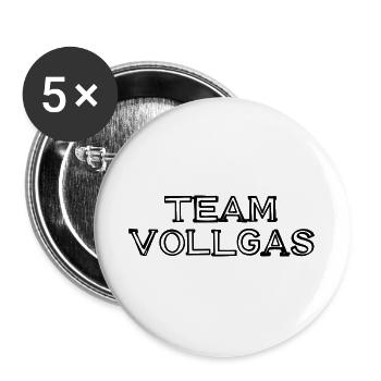 Team Vollgas Schriftzug handgezeichnet - Buttons groß 56 mm (5er Pack) - Weiß - Vorne