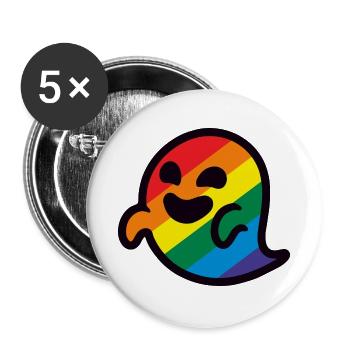 Stolz Regenbogengeist - Buttons groß 56 mm (5er Pack) - Weiß - Vorne