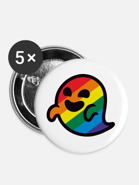 Stolz Regenbogengeist - Buttons groß 56 mm (5er Pack) - Weiß