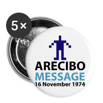 Pixel Avatar Nachricht Logo Arecibo - Buttons groß 56 mm (5er Pack) - Weiß - Vorne
