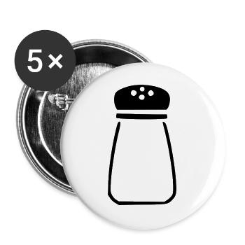 Salzstreuer Salz Küche Koch Geschenk - Buttons groß 56 mm (5er Pack) - Weiß - Vorne