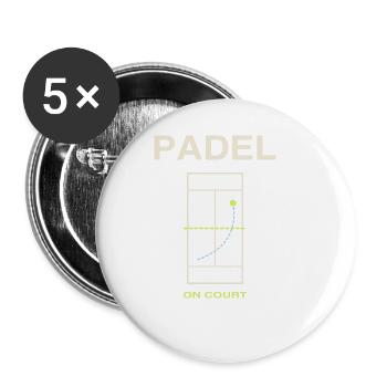 Padel On Court - Buttons groß 56 mm (5er Pack) - Weiß - Vorne