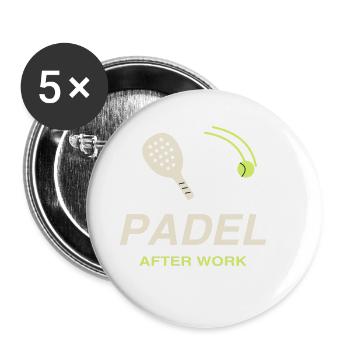 Padel After Work Motiv Grafik - Buttons groß 56 mm (5er Pack) - Weiß - Vorne