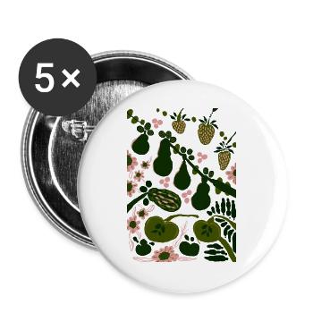 GRÜNES GEMÜSE - Buttons groß 56 mm (5er Pack) - Weiß - Vorne