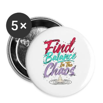 Yoga Instructor Find Balance In Meditation Coach - Buttons groß 56 mm (5er Pack) - Weiß - Vorne