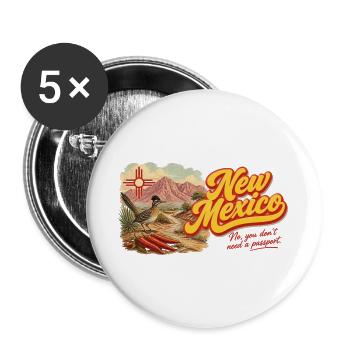 New Mexico Retro Vintage Enchantment Design - Buttons groß 56 mm (5er Pack) - Weiß - Vorne