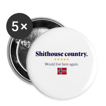 Scheißhaus-Land 5 Sterne - Buttons groß 56 mm (5er Pack) - Weiß - Vorne