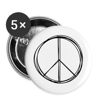 Friedenszeichen handgezeichnet - Buttons groß 56 mm (5er Pack) - Weiß - Vorne