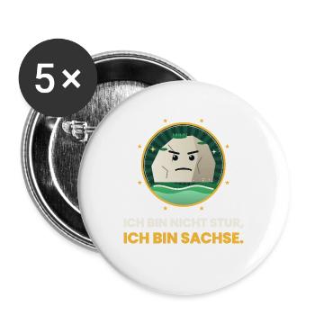 SACHSEN NICHT STUR BIN SACHSE - Buttons groß 56 mm (5er Pack) - Weiß - Vorne