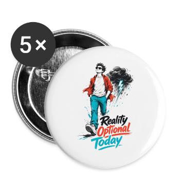 Reality Optional Today Skizze - Buttons groß 56 mm (5er Pack) - Weiß - Vorne