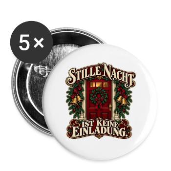 StilleNacht Türwarnung - Buttons groß 56 mm (5er Pack) - Weiß - Vorne