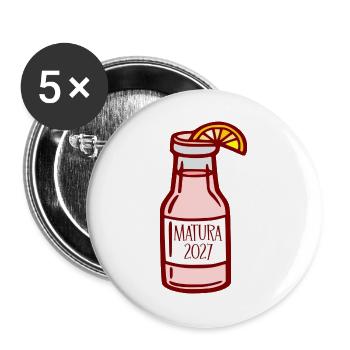 Abschlussparty Matura 2027, Österreich - Buttons groß 56 mm (5er Pack) - Weiß - Vorne