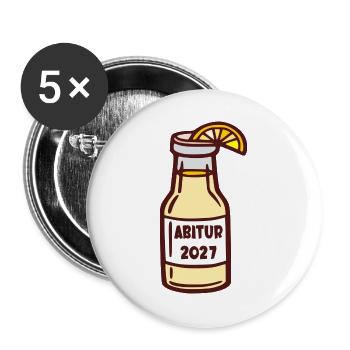 Abschlussparty Abitur 2027 - Buttons groß 56 mm (5er Pack) - Weiß - Vorne
