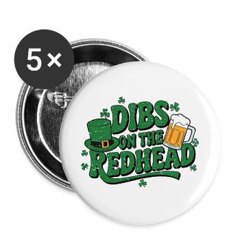 St. Patricks Irish - Buttons groß 56 mm (5er Pack) - Weiß - Vorne
