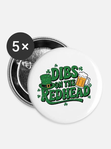St. Patricks Irish - Buttons groß 56 mm (5er Pack) - Weiß