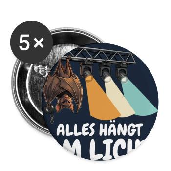 Alles hängt am Licht – Lichttechniker - Buttons groß 56 mm (5er Pack) - Weiß - Vorne
