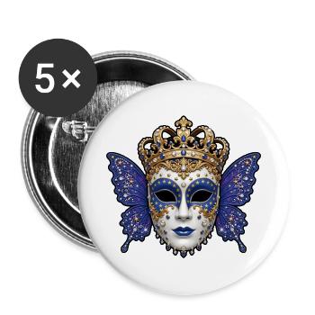 Corona Azul de Carnaval - Buttons groß 56 mm (5er Pack) - Weiß - Vorne