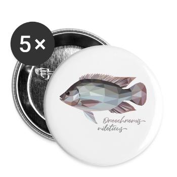  Oreochromis niloticus  - Buttons groß 56 mm (5er Pack) - Weiß - Vorne
