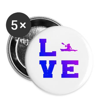 Geschenkidee für eine Wildwasserfahrerin mit Kajak - Buttons groß 56 mm (5er Pack) - Weiß - Vorne