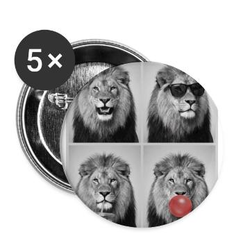 Löwen Löwe - Buttons groß 56 mm (5er Pack) - Weiß - Vorne