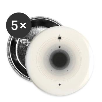 Schwarzes Loch Ringdiagramm - Buttons groß 56 mm (5er Pack) - Weiß - Vorne