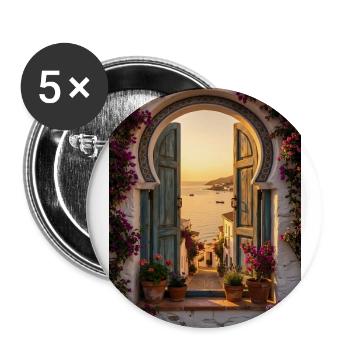 Seaview Arch Andalusia - Buttons groß 56 mm (5er Pack) - Weiß - Vorne