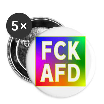 FCK AFD - Buttons groß 56 mm (5er Pack) - Weiß - Vorne