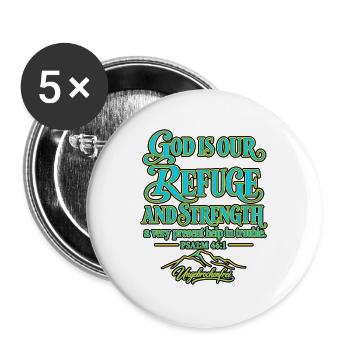 4_God is our refuge - Buttons groß 56 mm (5er Pack) - Weiß - Vorne