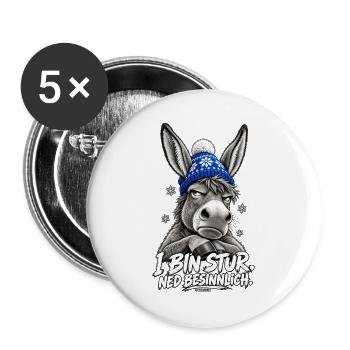 Grantige Weihnacht - Buttons groß 56 mm (5er Pack) - Weiß - Vorne