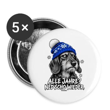 Grantige Weihnacht - Buttons groß 56 mm (5er Pack) - Weiß - Vorne