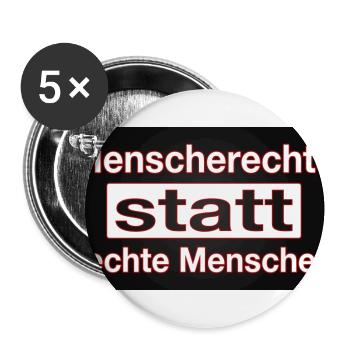 MENSCHENRECHTE STATT RECHTE MENSCHEN - Buttons groß 56 mm (5er Pack) - Weiß - Vorne