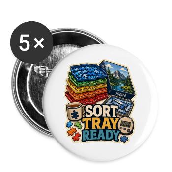 SORT TRAY READY - Buttons groß 56 mm (5er Pack) - Weiß - Vorne