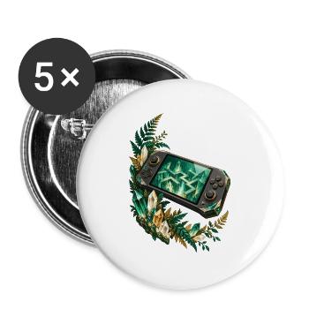 Kristallkonsole im smaragdgrünen Farnbogen - Buttons groß 56 mm (5er Pack) - Weiß - Vorne