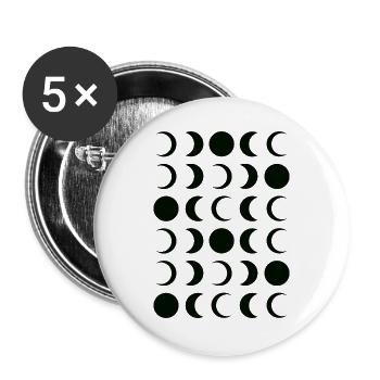 Noir-Mond-Phasengitter - Buttons groß 56 mm (5er Pack) - Weiß - Vorne