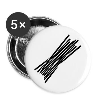 Spaghetti Pasta Nudeln Italien Geschenk - Buttons groß 56 mm (5er Pack) - Weiß - Vorne