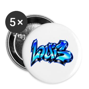 Electric Blue Wolf Graffiti! Wilde Straßenkunst - Buttons groß 56 mm (5er Pack) - Weiß - Vorne