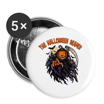 Reaper Pumpkin von Helfspawn - Buttons groß 56 mm (5er Pack) - Weiß - Vorne