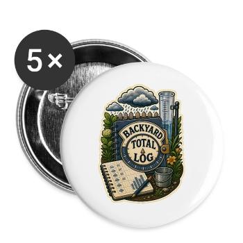 BACKYARD TOTAL LOG Wolken - Buttons groß 56 mm (5er Pack) - Weiß - Vorne