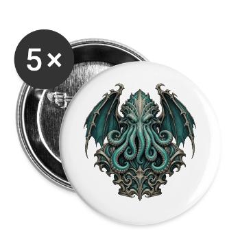 Eldritch Tentakelidol - Buttons groß 56 mm (5er Pack) - Weiß - Vorne