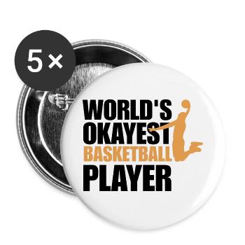 Lustiges Basketballspieler-Geschenk für Basketballspieler - Buttons groß 56 mm (5er Pack) - Weiß - Vorne